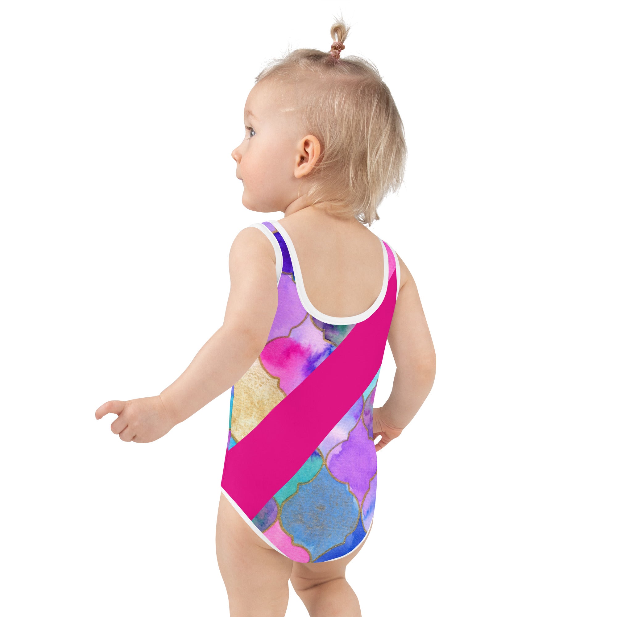 ELLE F WADE P ELLE PINK MISS BERMUDA KID'S SWIMSUIT, Arabic Multi