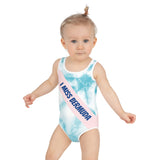 ELLE F WADE P ELLE PINK I MISS BERMUDA KID'S SWIMSUIT, Sky Map, White