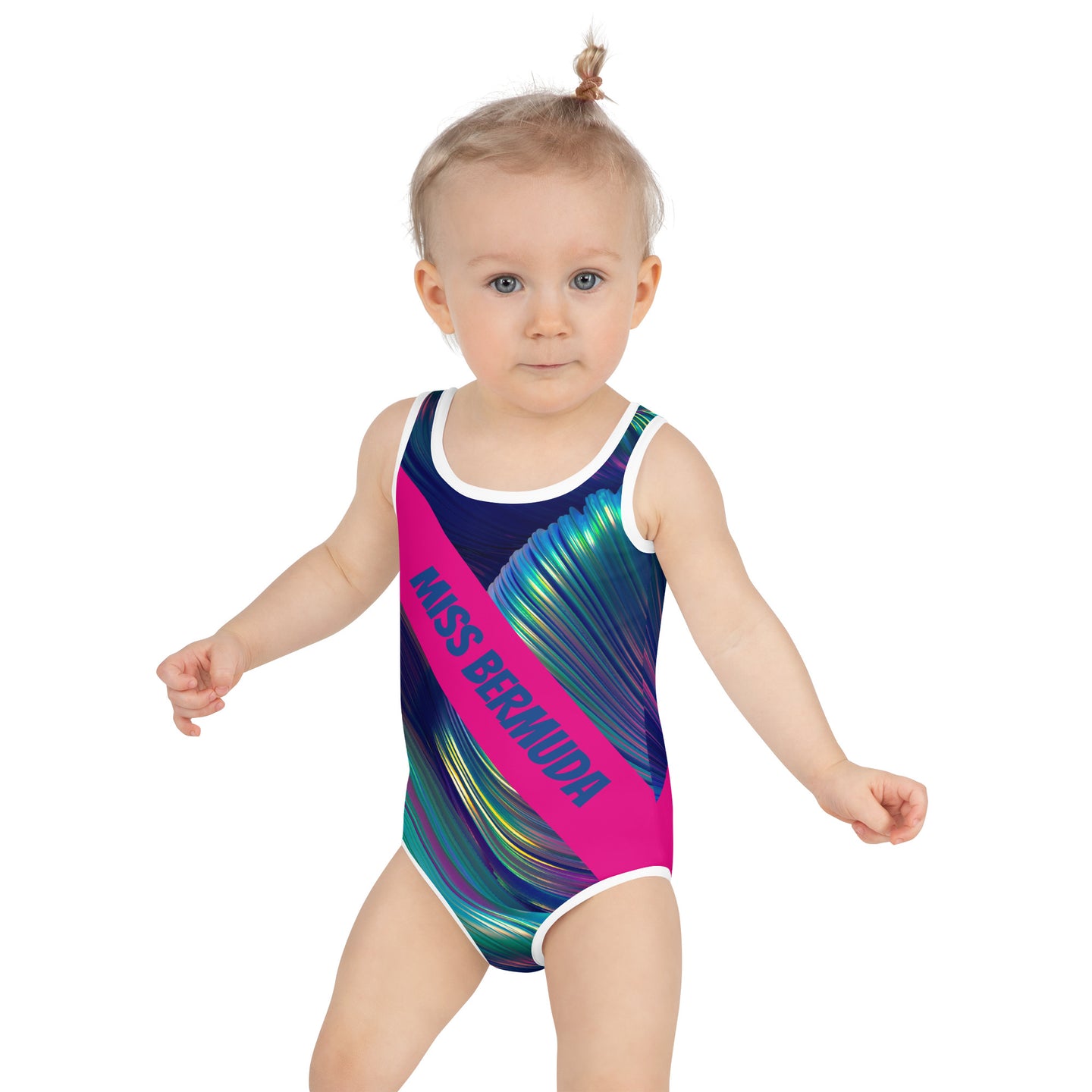 ELLE F WADE P ELLE PINK MISS BERMUDA KID'S SWIMSUIT, Swirl