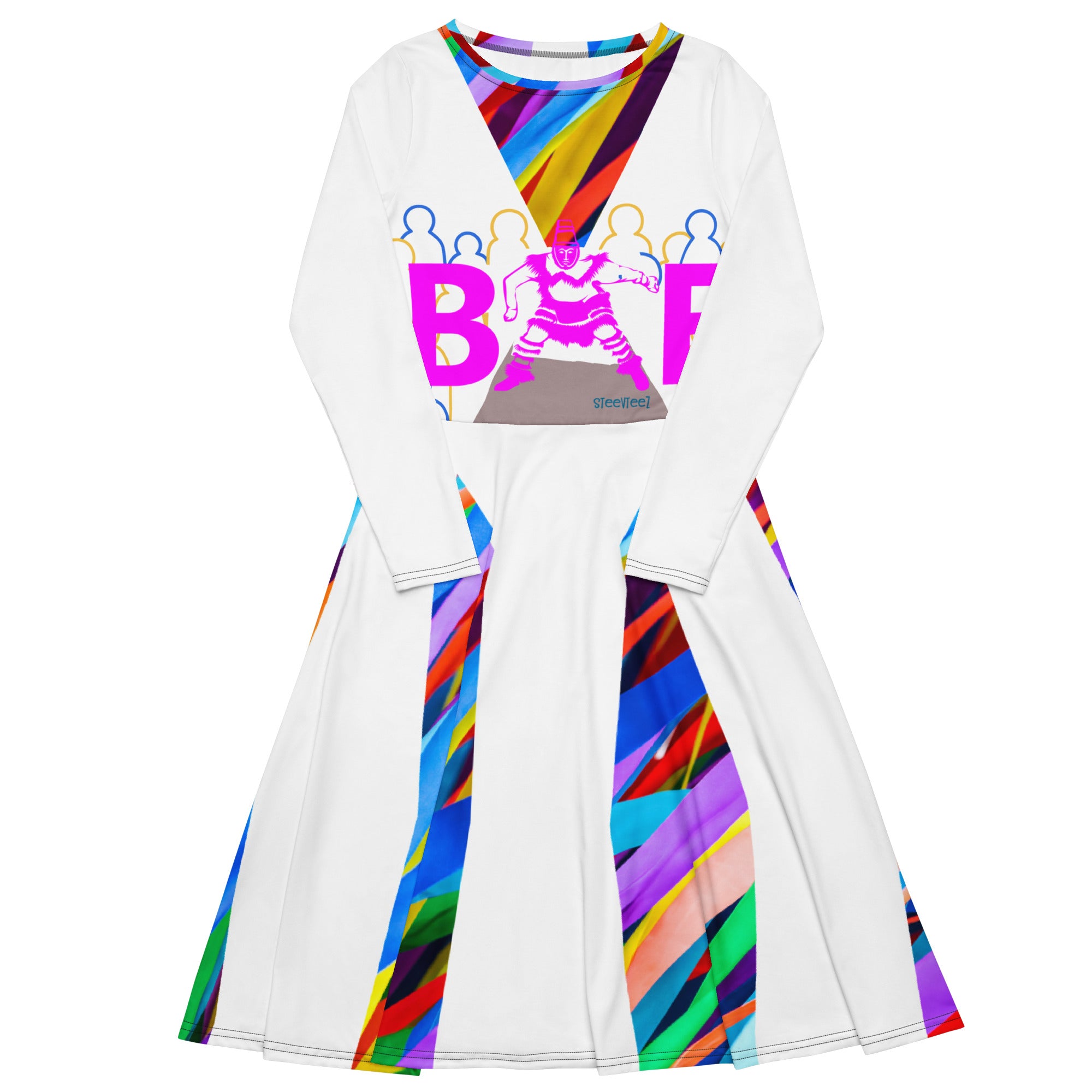 CHURCH & STATE GOM-BAE MIDI DRESS, Multi/White