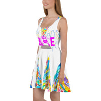 CHURCH & STATE GOM-BAE DRESS, White A-Line/ Watercolor